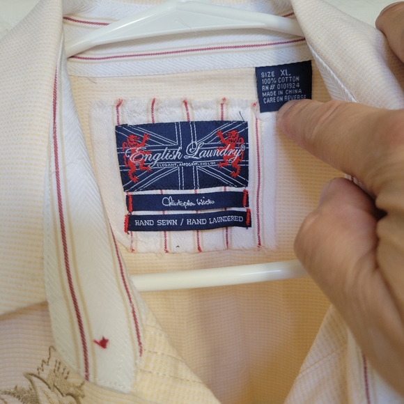 Men's English Laundry Long Sleeve Embroidered Button Down Shirt. Size: XL. - Picture 2 of 6